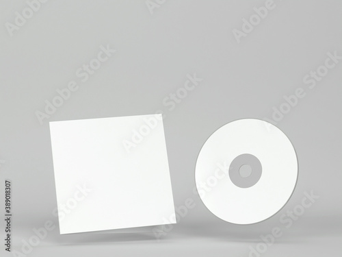 Blank compact cd with cover mockup