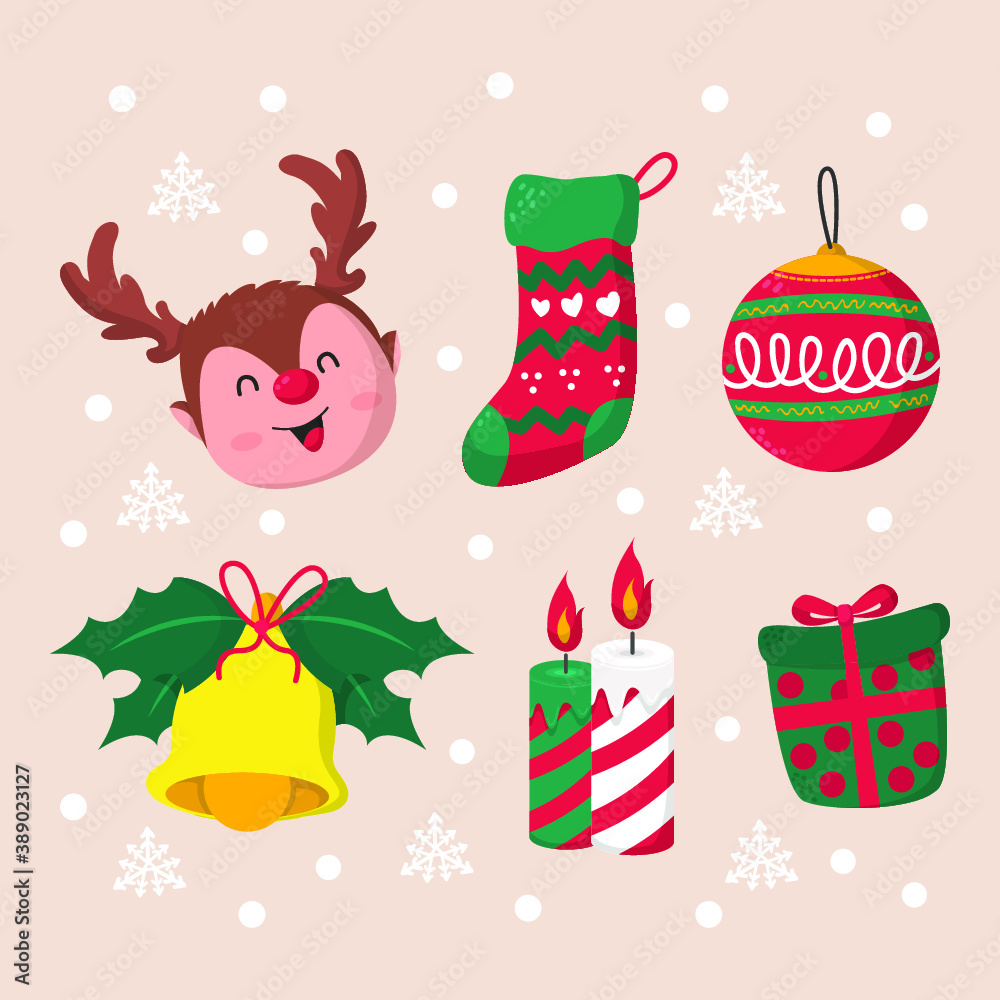 flat design about christmas element. premium vector. flat design about christmas element. premium vector.