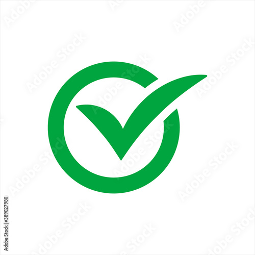 Free Download vector illustration of green Check mark icon - Checkmark sign - GFXLoad