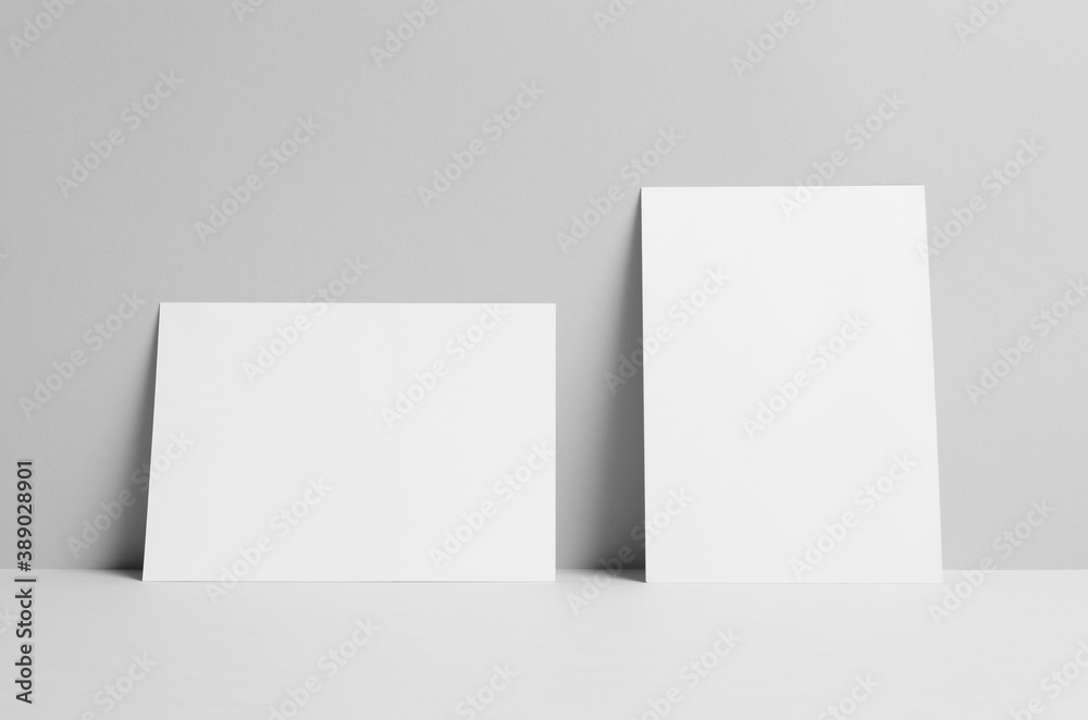 Fototapeta premium A5 Flyer Mock-Up - Wall Background