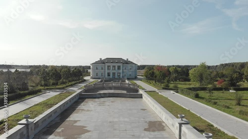Royal palace drone aerial - Vila Michetti - English, Italian, French, Russian luxury wedding venue - monarchy villa for queen and king photo