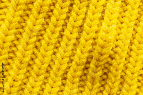 Yellow knitting wool texture background