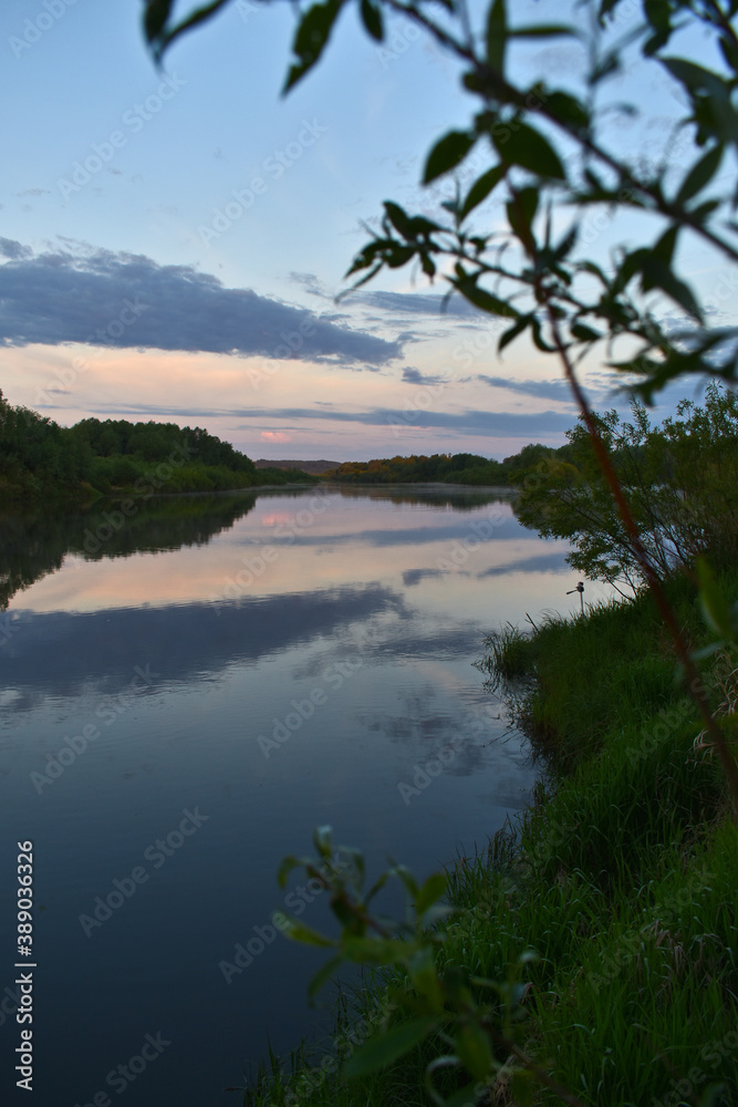 colorful and misty dawn over a small river colorful and misty dawn over a small river