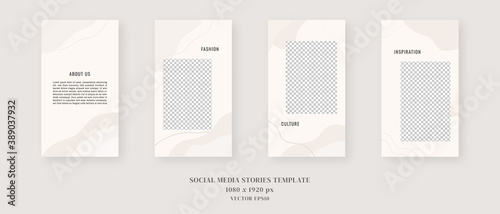 Social media template. Trendy editable social media stories template. Mockup isolated. Template design. Vector illustration.