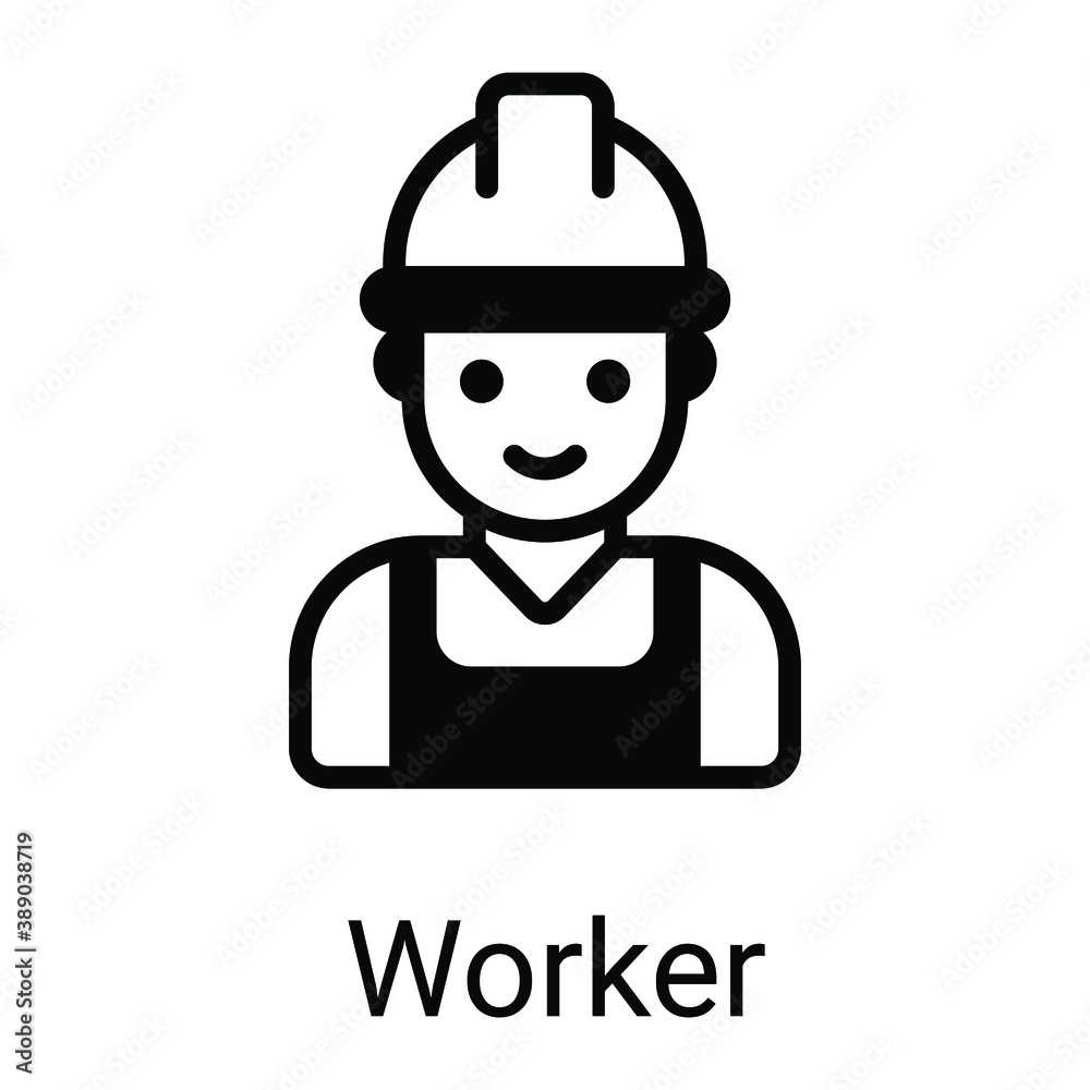 worker with helmet vector icon