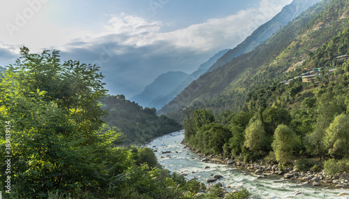 River running in the Tirthan Valley