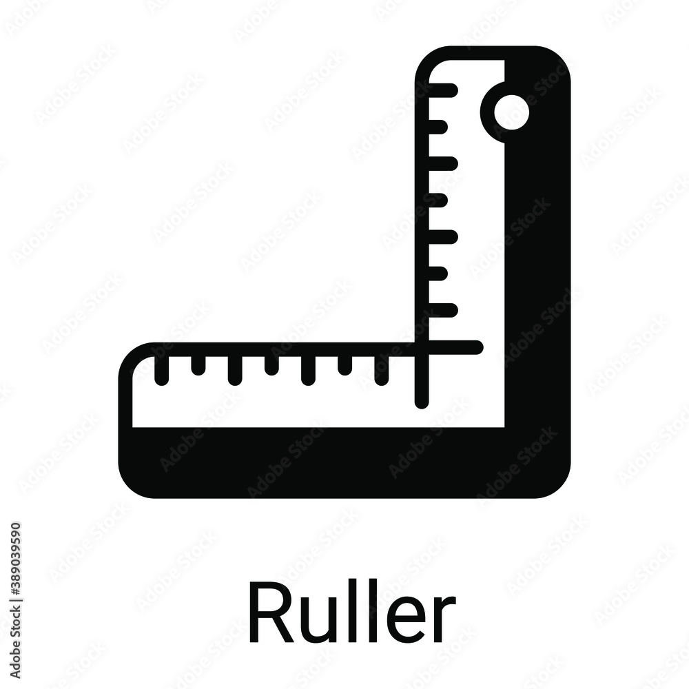 square ruler vector icon