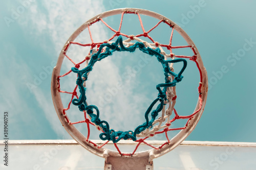 Basketball basket close up details