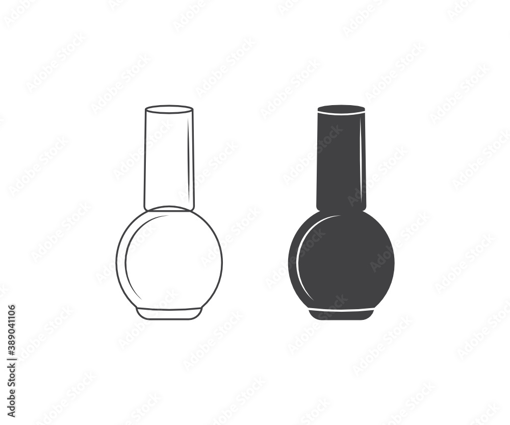 Nail polish icon, Nail polish symbol, Nail polish Clipart, Nail polish bottle design. Nail polish bottles Silhouette, Black vector illustration on white background. Nail polish icon, Nail polish symbol, Nail polish Clipart, Nail polish bottle design. Nail polish bottles Silhouette, Black vector illustration on white background.