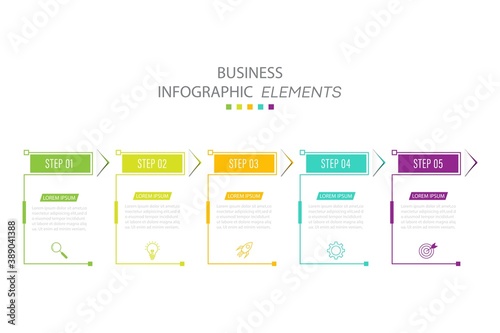 Business infographic template. 3 Step timeline journey. Process diagram, 3 options on white background, Infograph elements vector illustration.