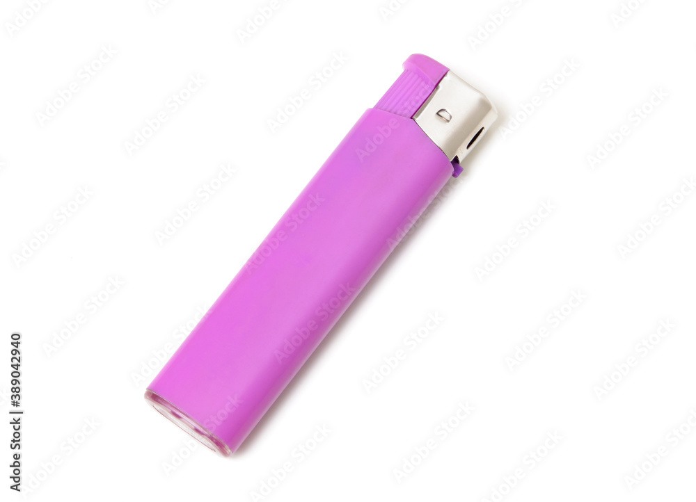 Cheap pink plastic gas disposable lighter isolated on white background Cheap pink plastic gas disposable lighter isolated on white background