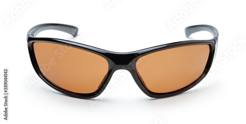 Plastic sunglasses isolated.