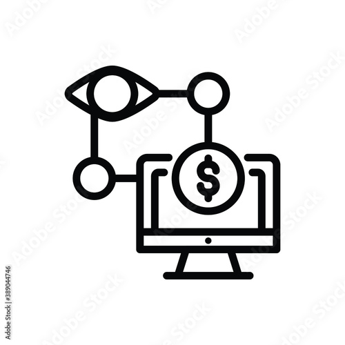 Impression (Marketing and seo) icon outline vector. Isolated on white background 