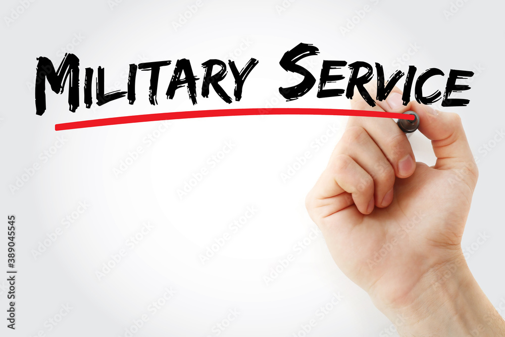 Military Service text with marker, concept background Military Service text with marker, concept background