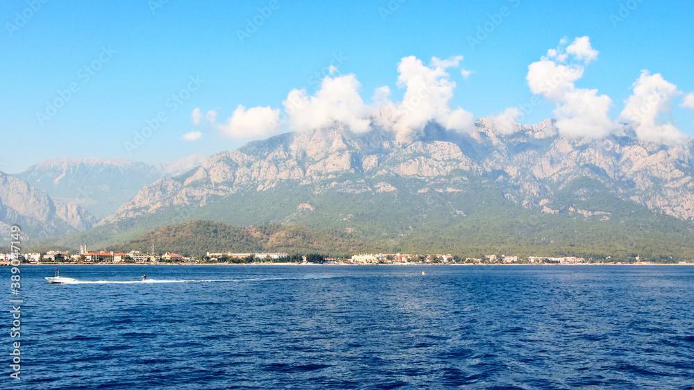View of the Taurus mountains from the sea side