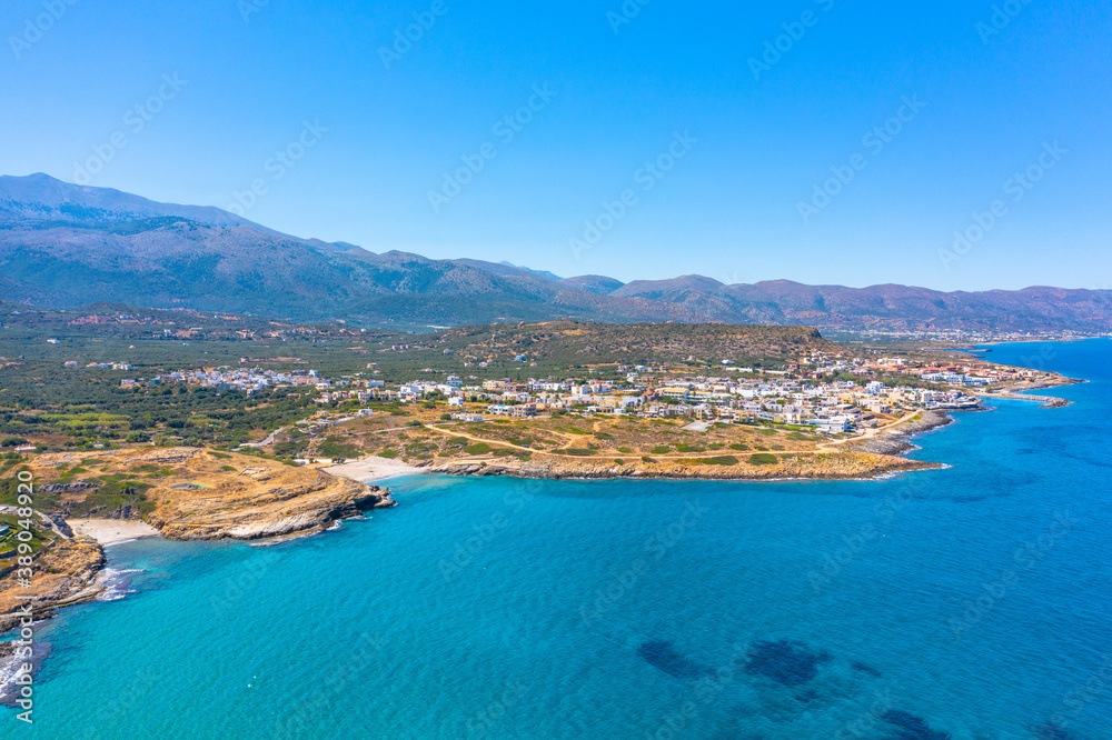 Beach and traditional village Sisi, Crete, Greece