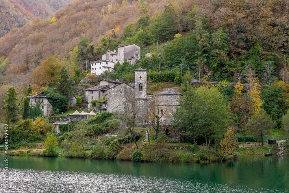The ancient once abandoned village of Isola Santa, in the autumn season, Lucca, Tuscany, Italy The ancient once abandoned village of Isola Santa, in the autumn season, Lucca, Tuscany, Italy
