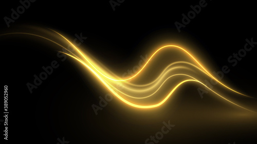 Gold lines with flowing outlines