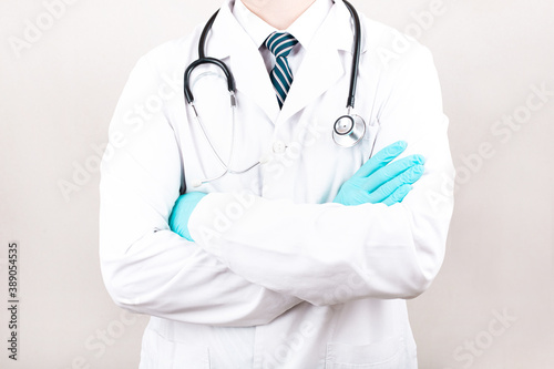 Medicine doctor with stethoscope.Healthcare and medical concept.