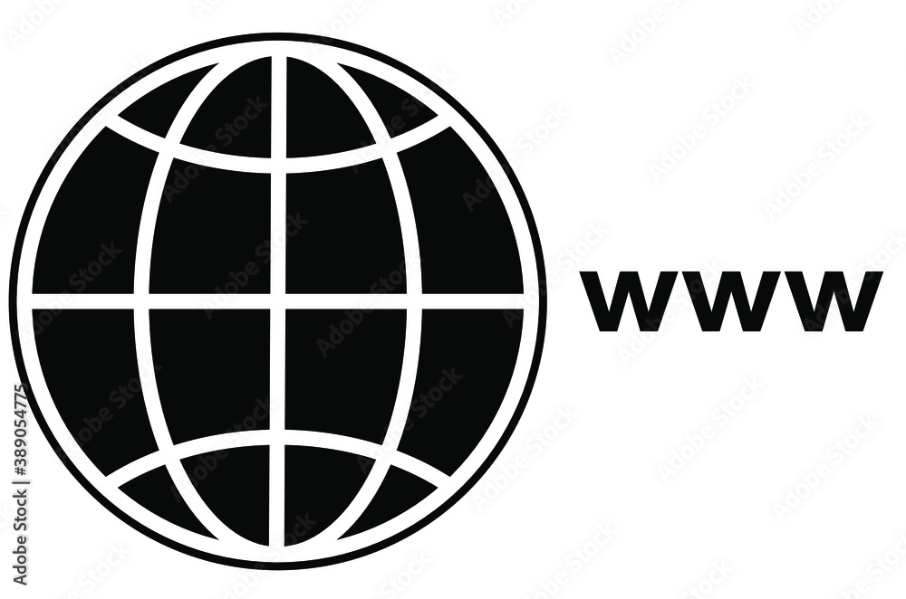 World Wide Web. Simple Line Globe Icon vector illustration