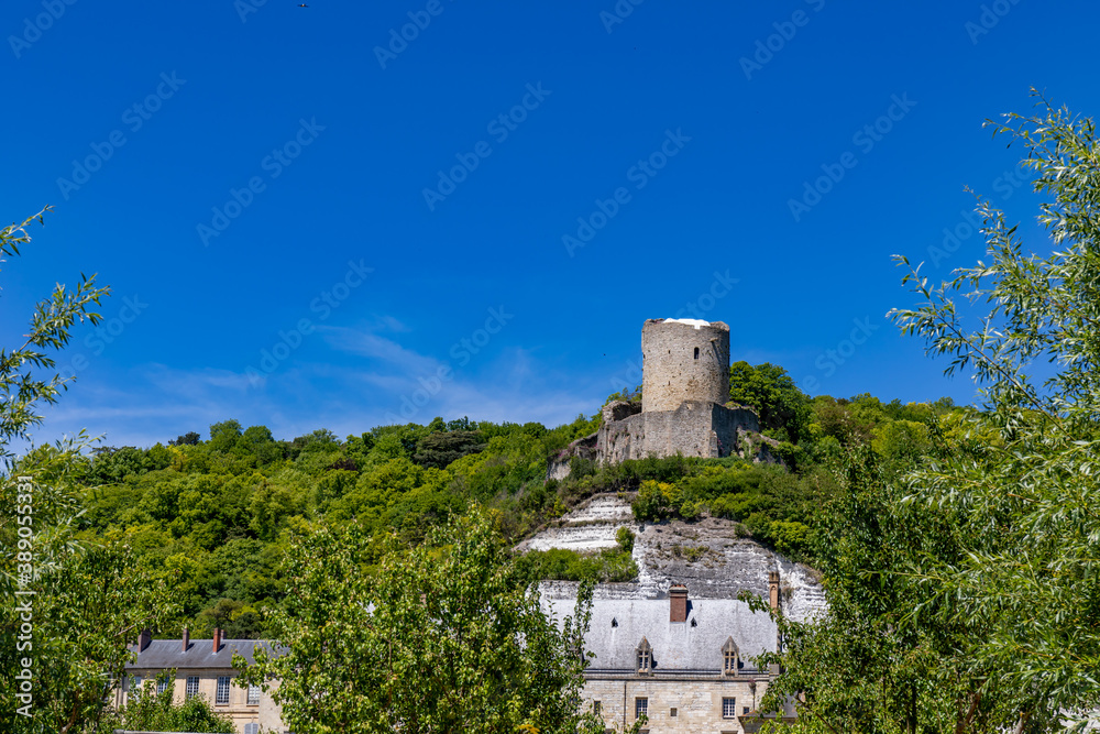 The tower of the old castle of La Roche-Guyon, Val d'Oise, France