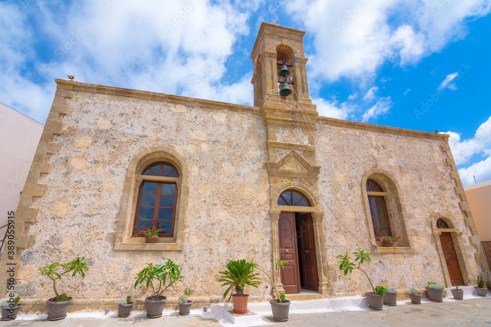 Chrisoskalitissa Monastery or Panagia Chryssoskalitissa located on the southwest coast of Crete near Elafonisi,  Greece.