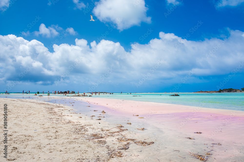 Obraz premium Tropical sandy beach with turquoise water, in Elafonisi, Crete, Greece