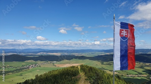 slovak flag in the mountains