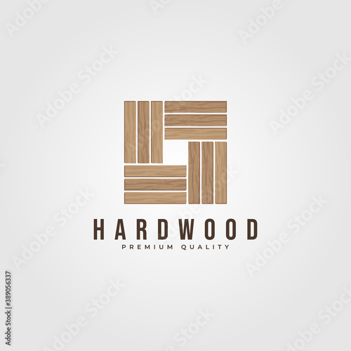 hardwood parquet logo vector illustration design, wood floor minimalist logo design