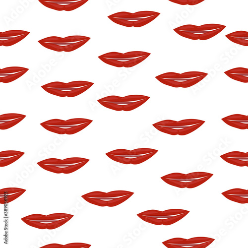 Cute fun pink lips kiss seamless pattern