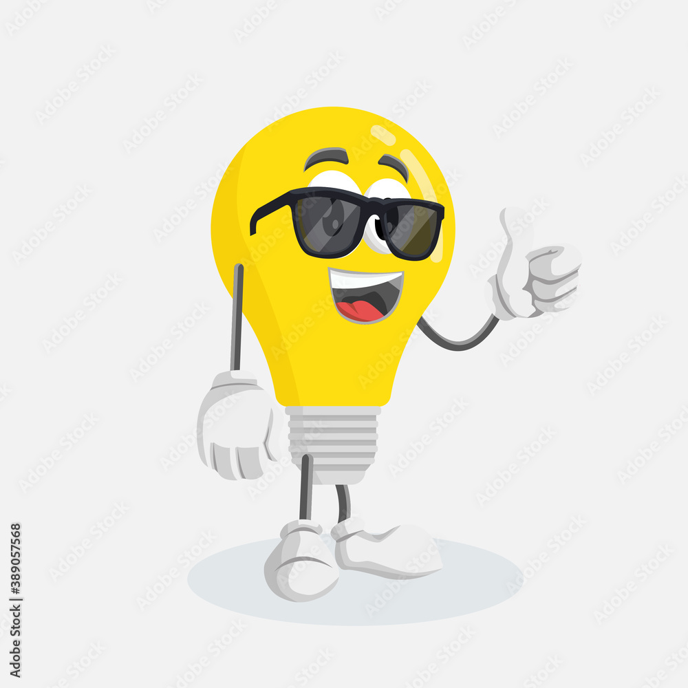 mascot light bulb cute pose mascot light bulb cute pose
