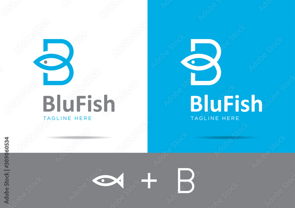 Blufish Logo Design Blufish Logo Design