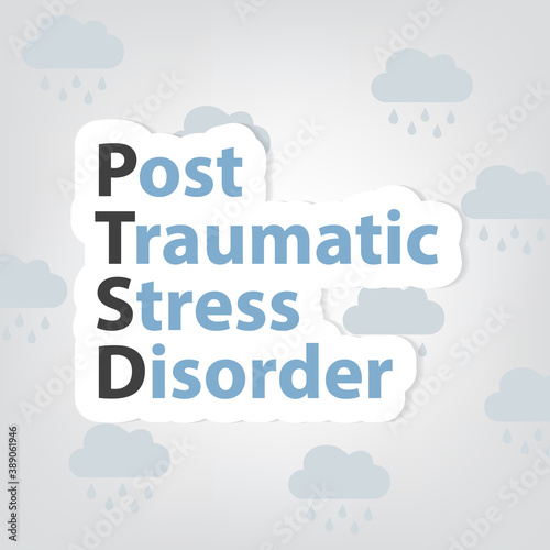 PTSD (Posttraumatic Stress Disorder) concept- vector illustration photo