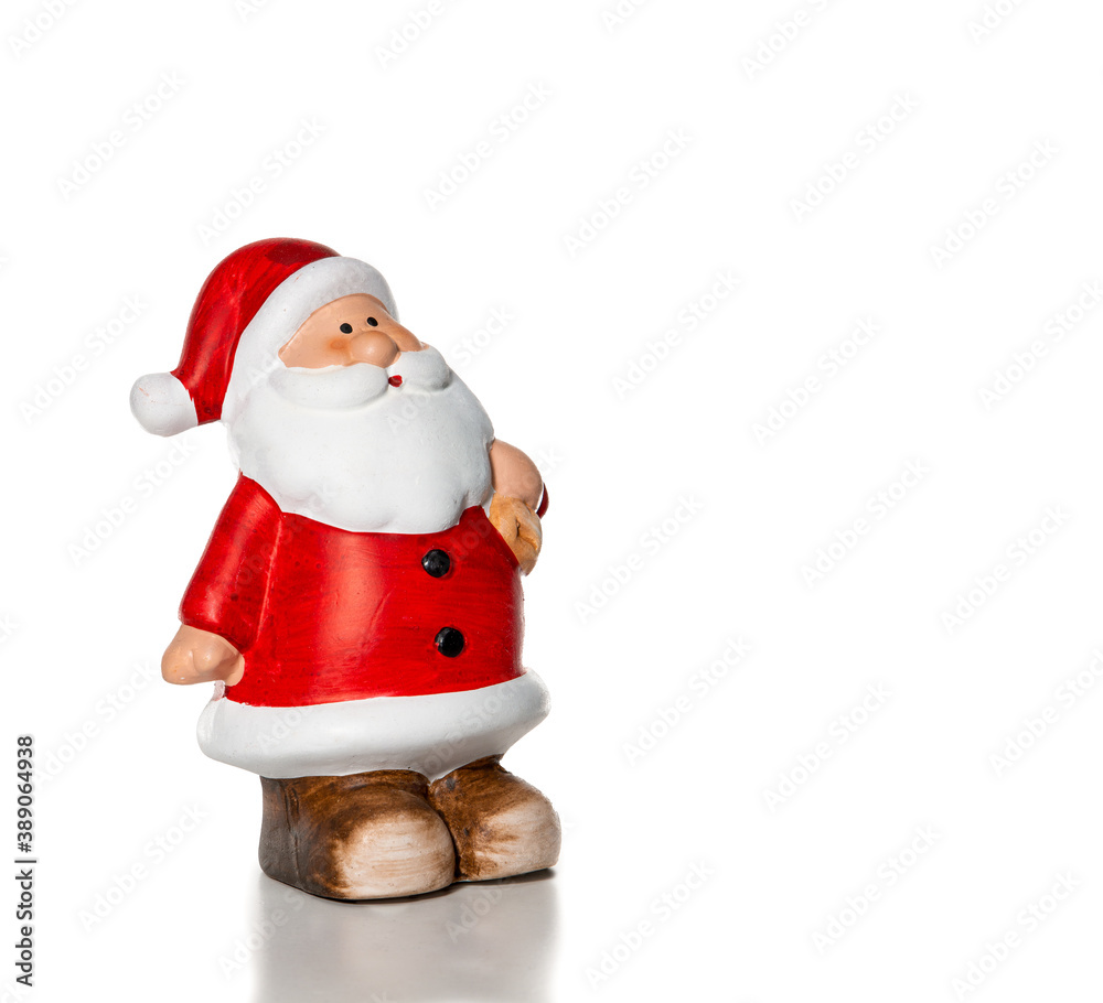 little fat santa claus with gift bag isolated little fat santa claus with gift bag isolated