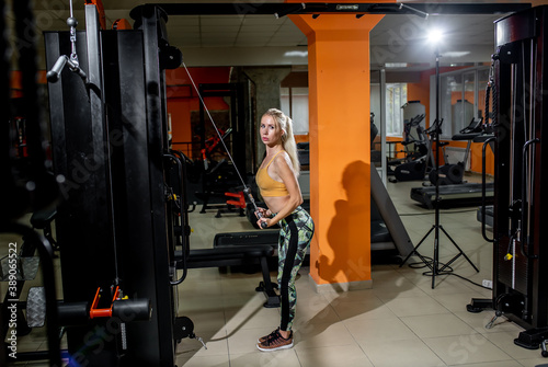 Fitness Girl Doing Exercise Gym Healthy Lifestyle Concept