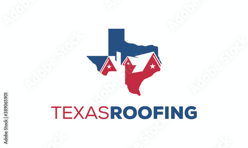 Texas Roofing  Vector Logo Design Template
