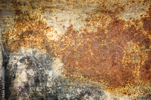 Grunge rusted metal texture. Rusty corrosion and oxidized background. Horizontal