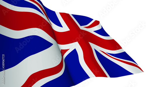 the United Kingdom flag flapping in the wind. Vector illustration. Brexit