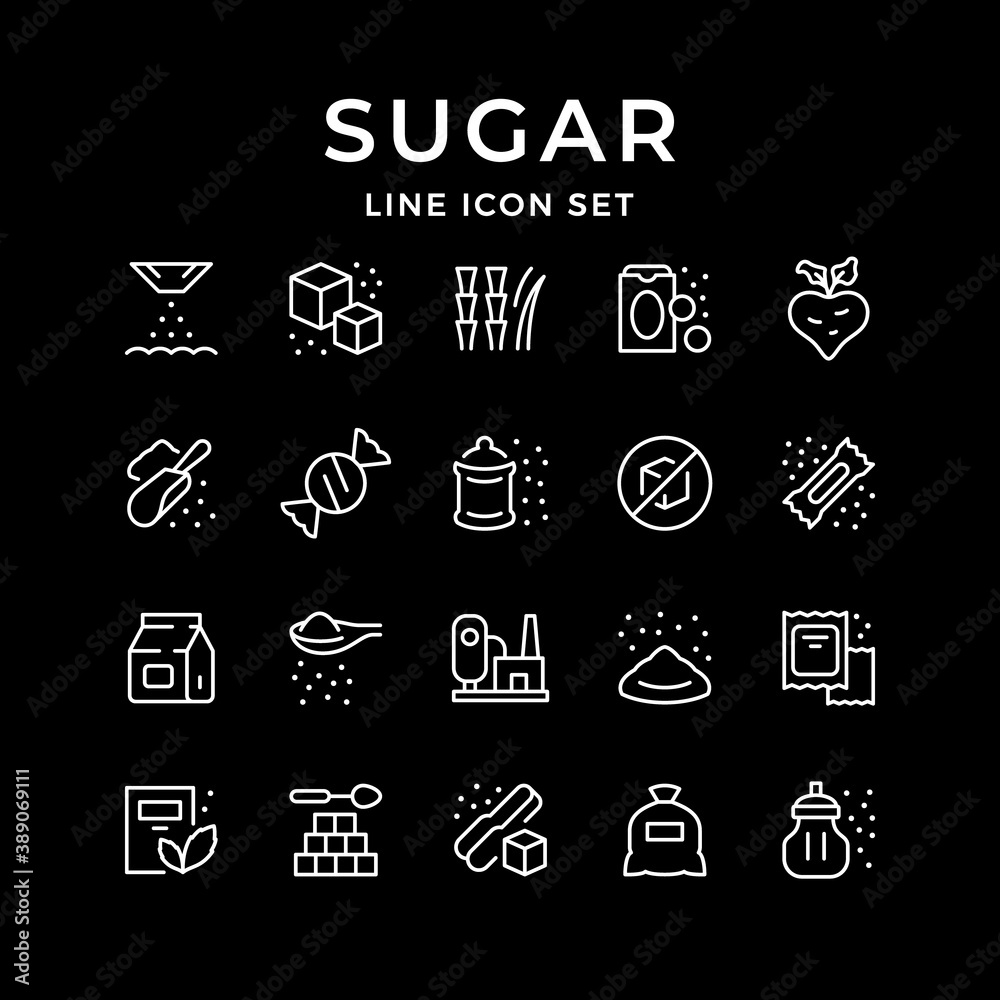 Set line icons of sugar Set line icons of sugar