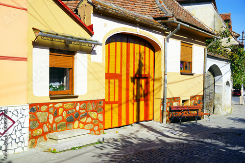 Street view in Rasinari village, Sibiu county, Romania photo