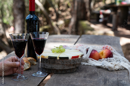 picnic with wine