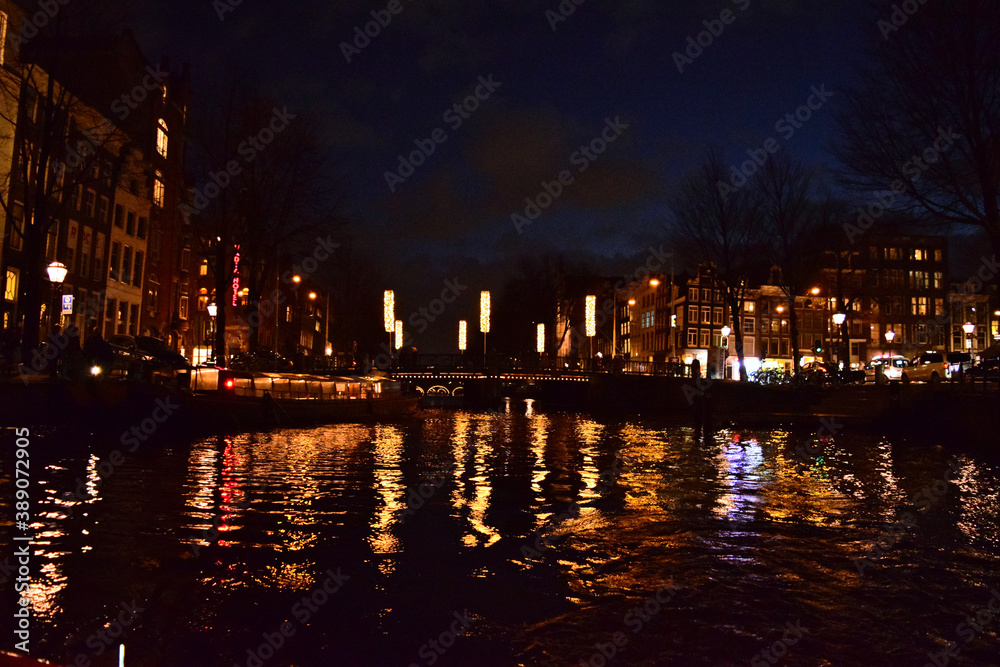 night view in Amsterdam