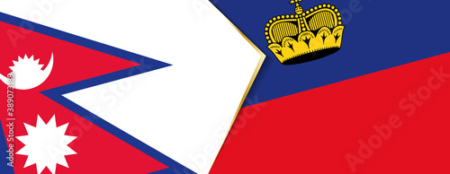 Nepal and Liechtenstein flags, two vector flags.