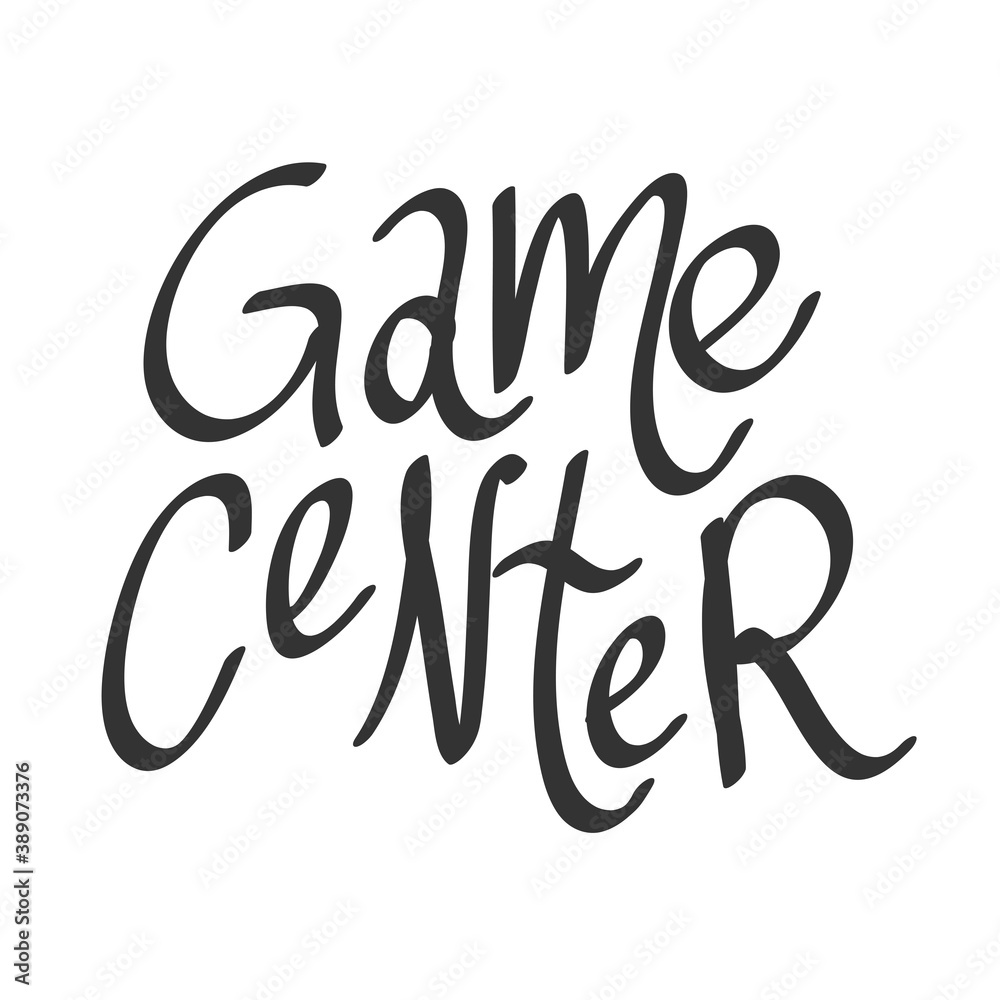 Game Center. Sticker quote for decoration design. Graphic element vector background illustration text. Quote box icon. Fashion print. Game Center. Sticker quote for decoration design. Graphic element vector background illustration text. Quote box icon. Fashion print.