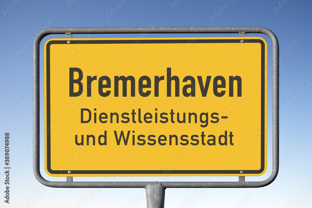 Werbetafel Bremerhaven, Dienstleistungs- und Wissensstadt, (Symbolbild)