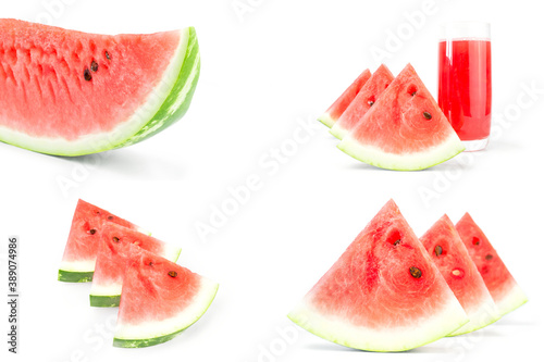 Set of Sweet watermelon isolated on a white background
