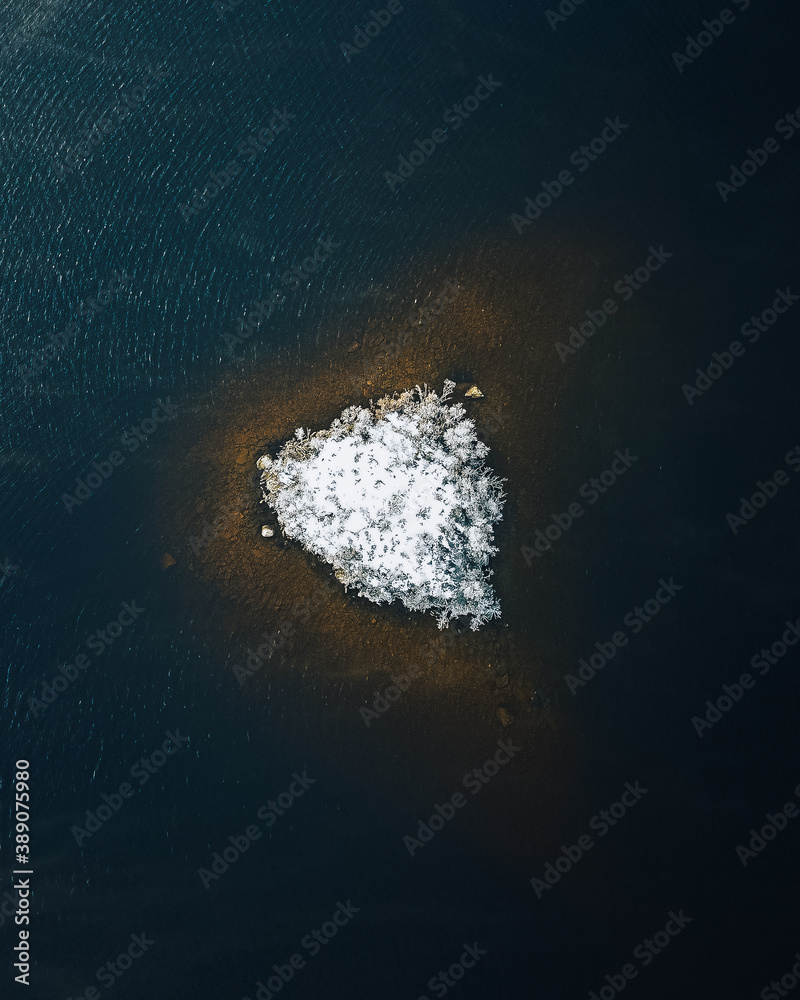 Fototapeta premium Clouds, winter and island