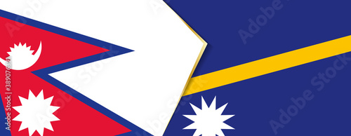 Nepal and Nauru flags, two vector flags.