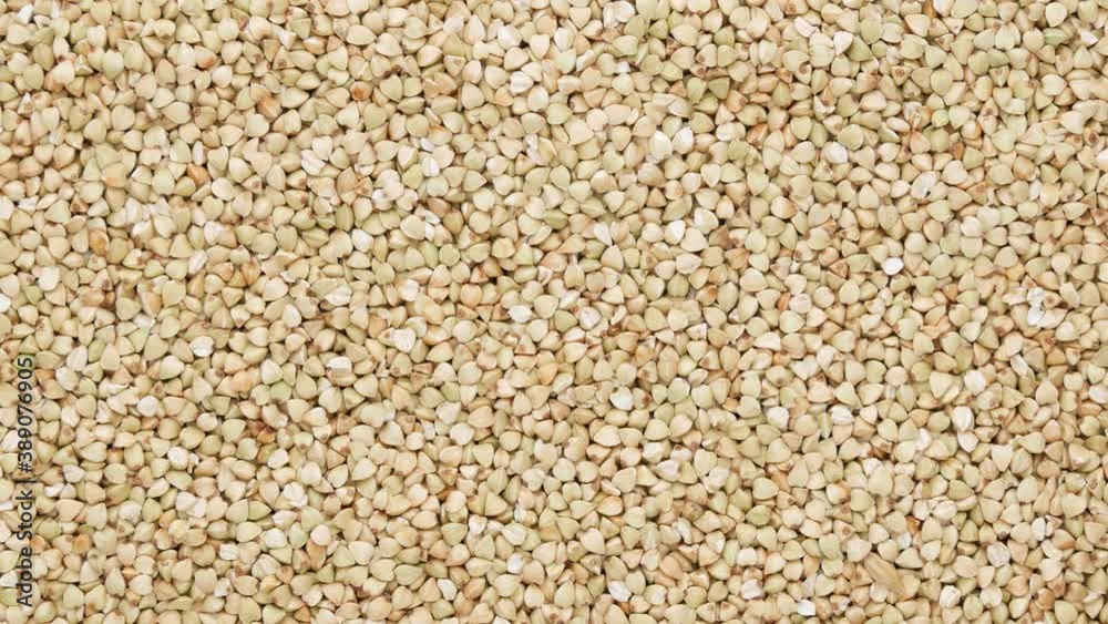 Green buckwheat, dolly shot. Healthy food. Green buckwheat, dolly shot. Healthy food.
