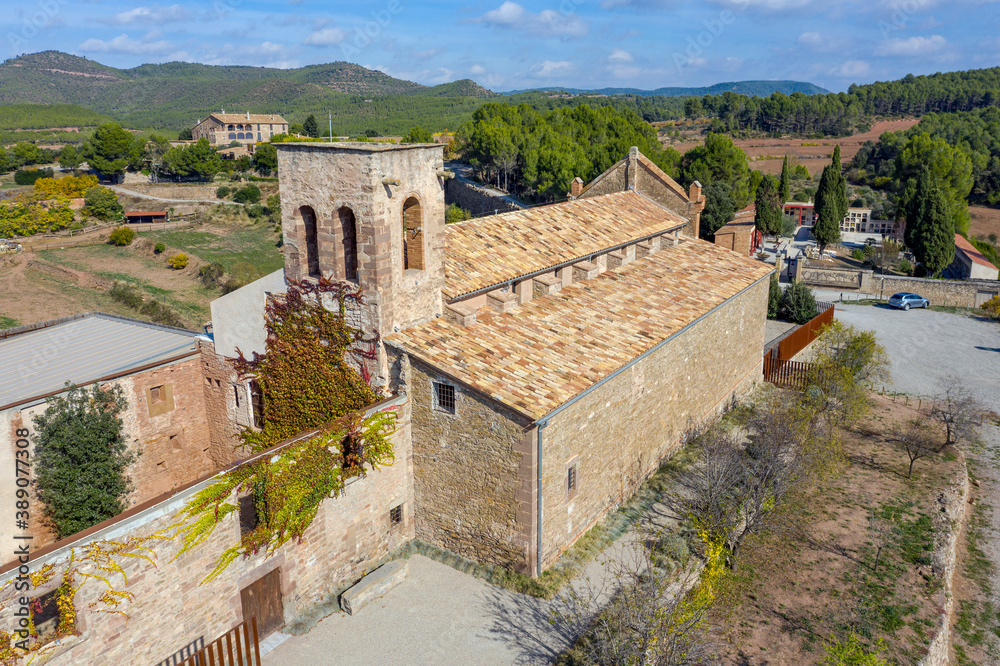 Ancient Church of Sant Sadurni in Callus (Bages) province of Barcelona, Catalonia Spain.